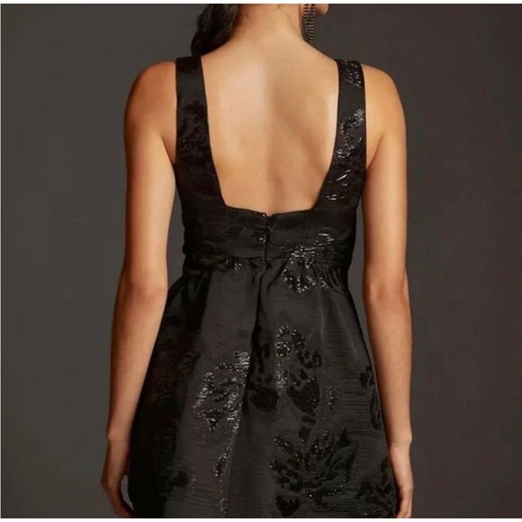 Anthropologie Maeve Black Jacquard Mini Dress Sz 12 New - Picture 3 of 13